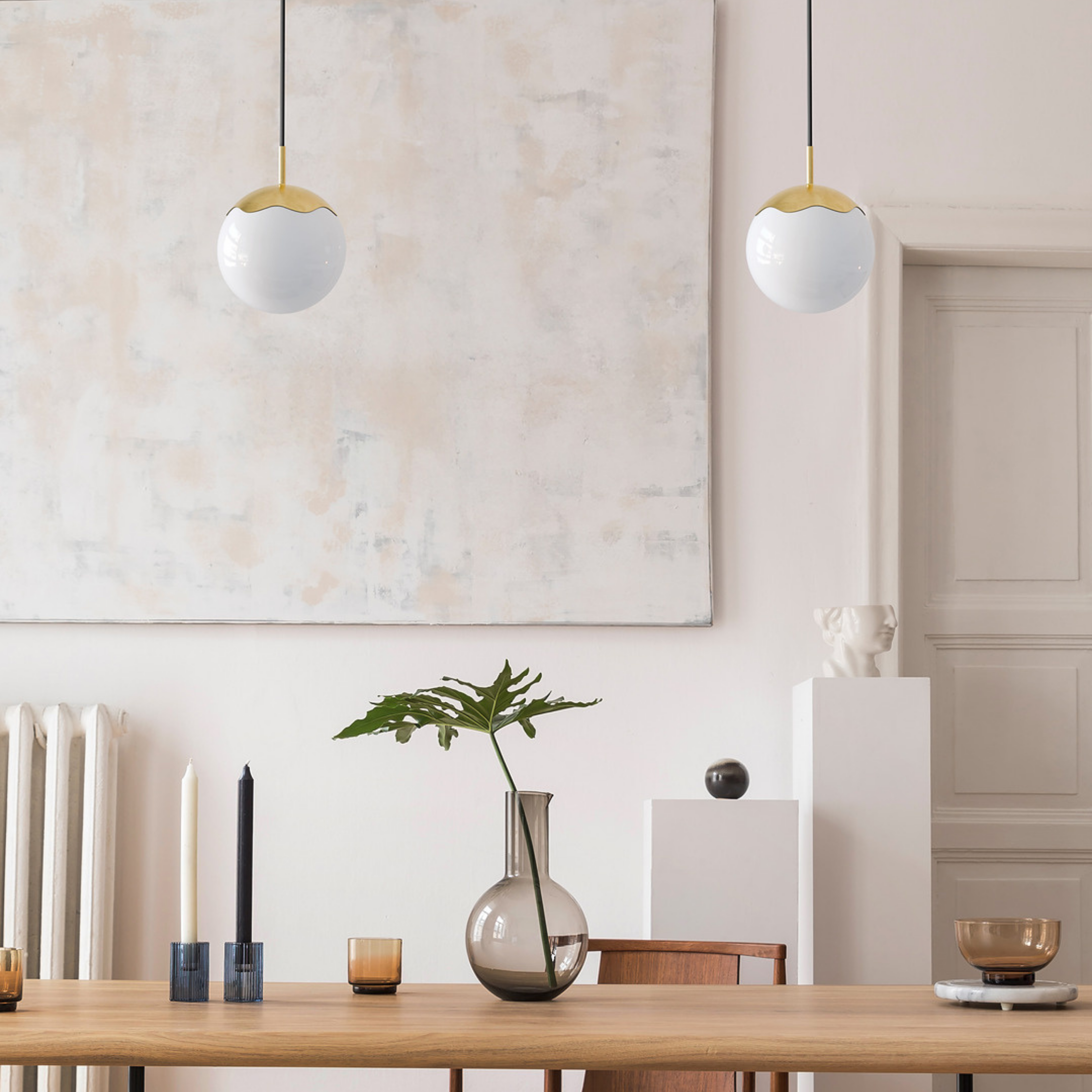 Eternal Moonlight Pendant Stor - Hvid Ledning