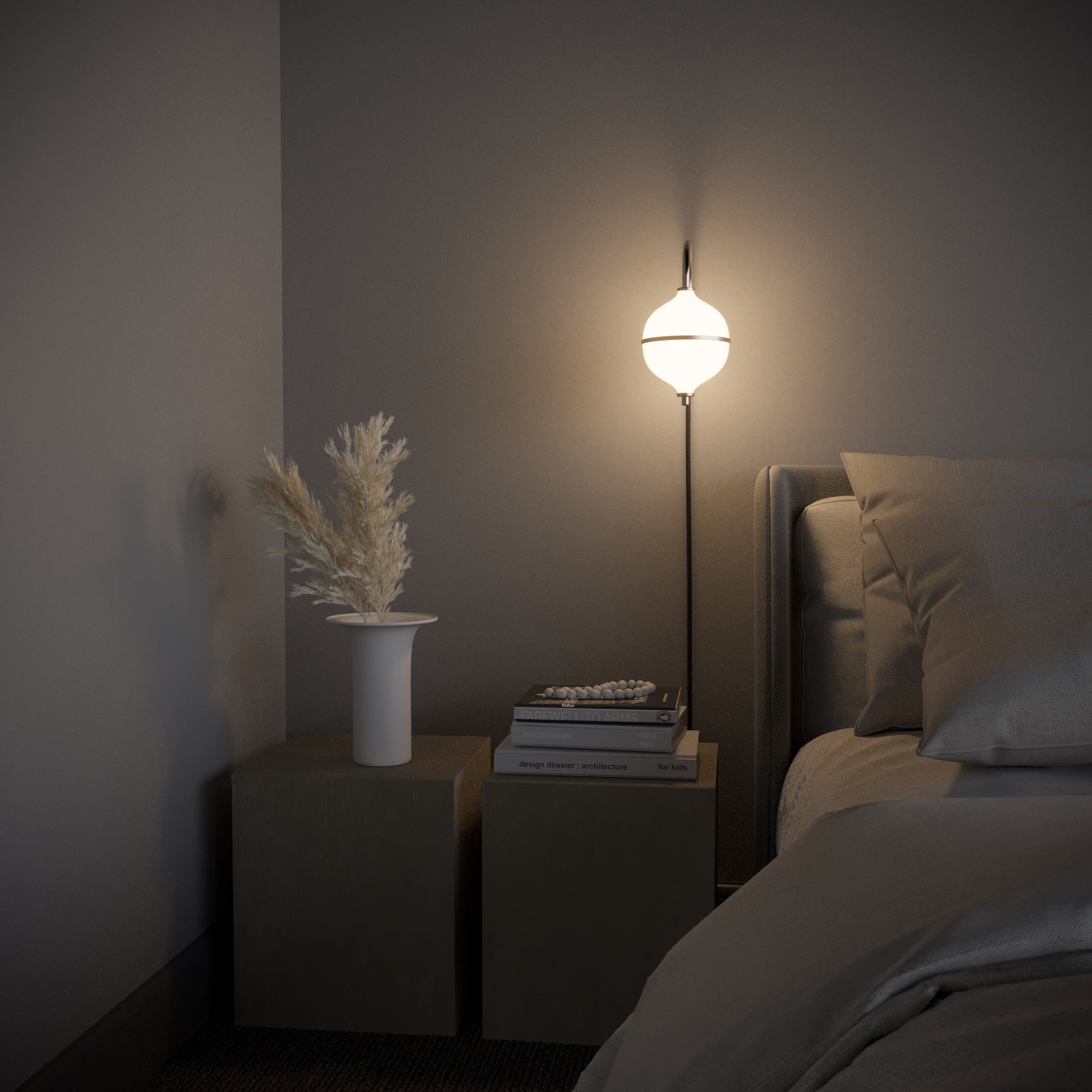 Contemporary wall sconce with soft glow illumination, handcrafted glass, and sophisticated appeal.