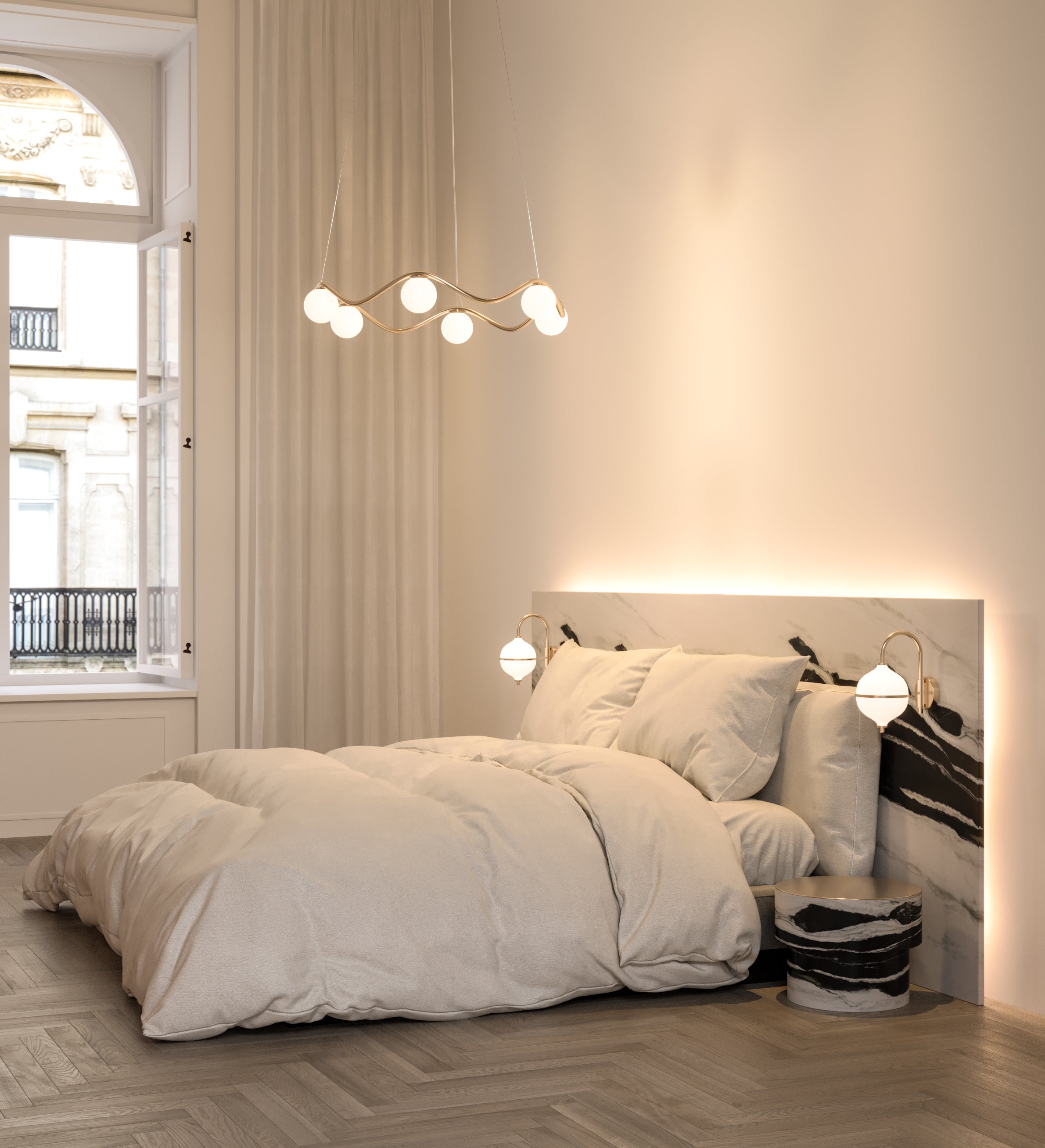 Circle of life chandelier - Large (minimalistic canopy)