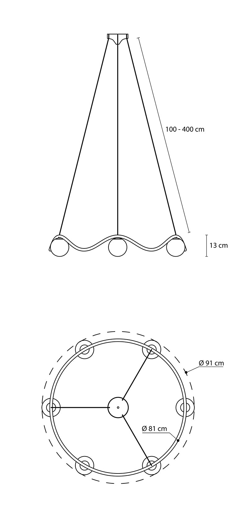 Circle of life chandelier - Large (organic canopy)